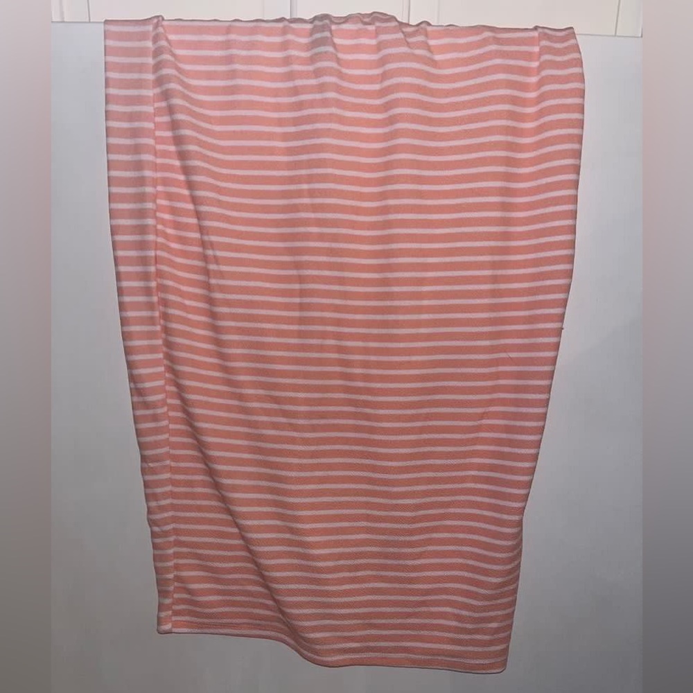 Pink striped pencil skirt